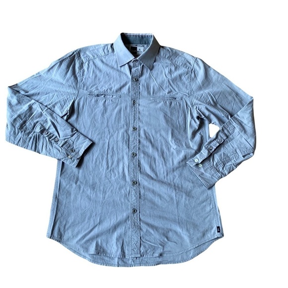 Howe light grey casual button down workers shirt size large - Picture 1 of 3